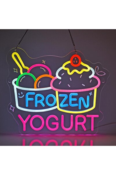 Slasa Frozen Yogurt Neon Sign 35x40 cm with 6mm Acrylic Base LED Wall Decor