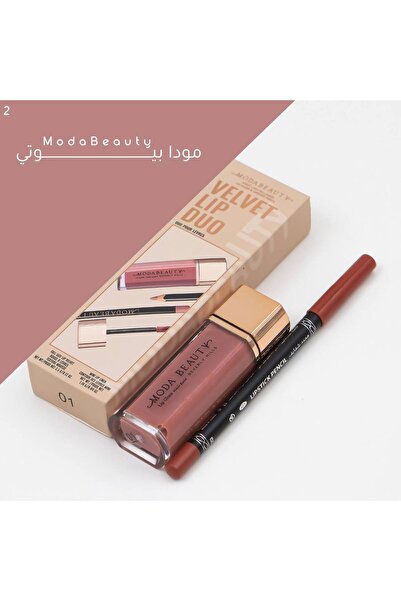 Moda Beauty طقم مودا بيوتي 001 – محدد + ليب جلوس مخملي