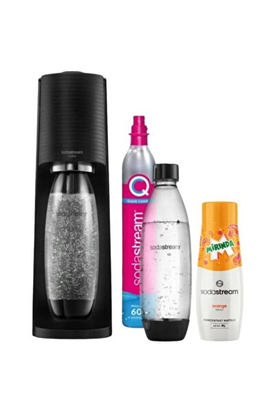 sodastream Saturator Terra Black + cartuș CO2 2 sticle Fuse 1L sirop Mirinda ...