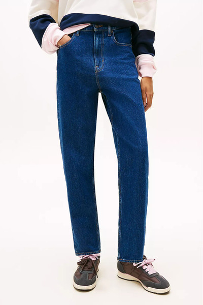 Tommy Hilfiger Women's High Waist Mom Jean Pants - Dark Blue