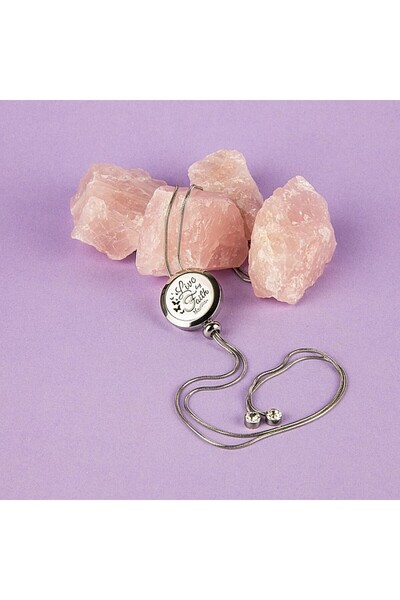 Ezera Aromatherapy Pendant LIVE by FAITH with Snake Chain Stainless Steel, 52...