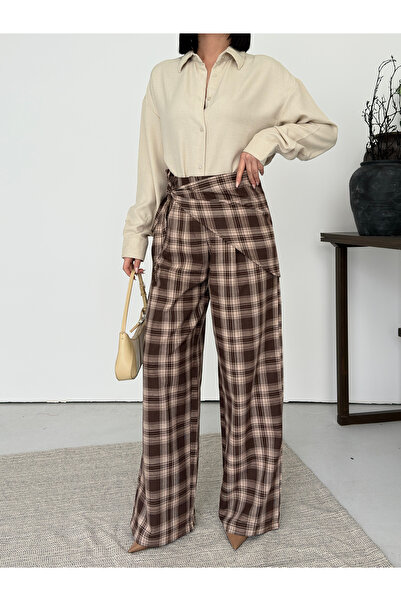 AYKA WEAR Kadın Fular Detaylı Tailored Fit Pantolon