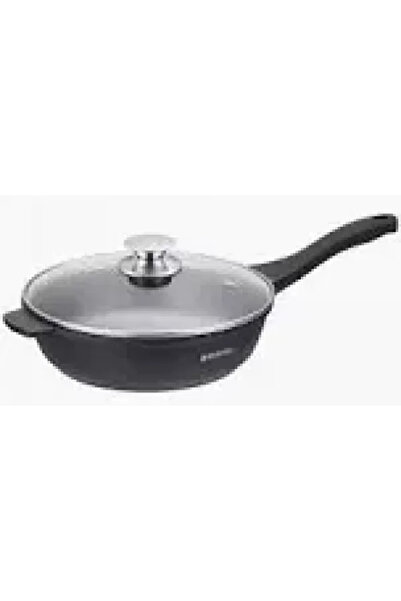 cheffinger HR-2612 Deep Frying Pan with Lid, Marble, 32CM 6.5L