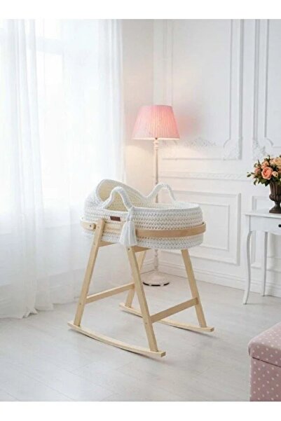 Fun Moment Crochet baby basket with rocking base 76 x 40 x 23 cm