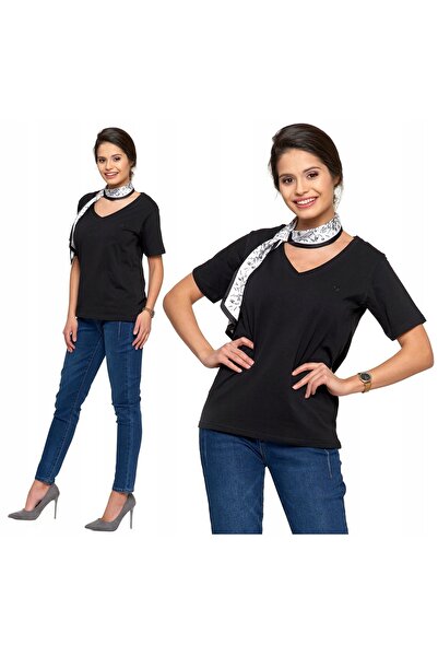 MORAJ Women's PREMIUM Cotton Loose T-Shirt Comfortable V-neck L