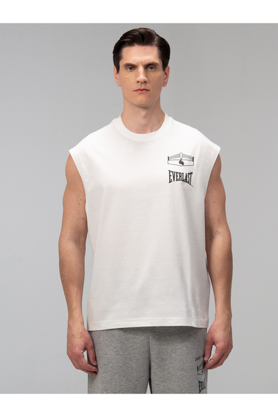 EVERLAST Ανδρικό Αμάνικο Μπλουζάκι Choice Of Champs Comfort Fit σε λευκό χρώμα