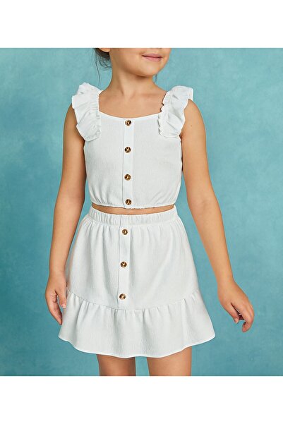 shop Combinație albă din 2 piese, țesătură de vară