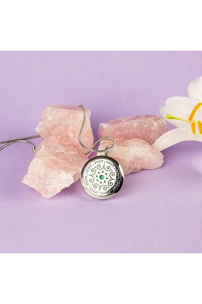 Ezera Pandantiv Mandala ASMEE cu lanț șarpe pentru aromaterapie