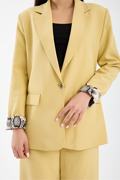 YML Yılan Garnili Double Kumaş Ceket