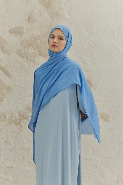 Qef Soft Line Cotton Shawl Denim Blue