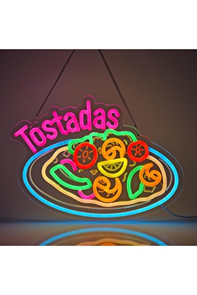 Slasa Tostadas Neon Sign 38x28 cm with 6mm Acrylic Base LED Wall Decor Multic...