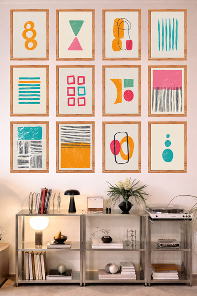 UNT Bucătărie cu aspect de cadru cu 12 rame |   Modern |   Set de pictură cu ...