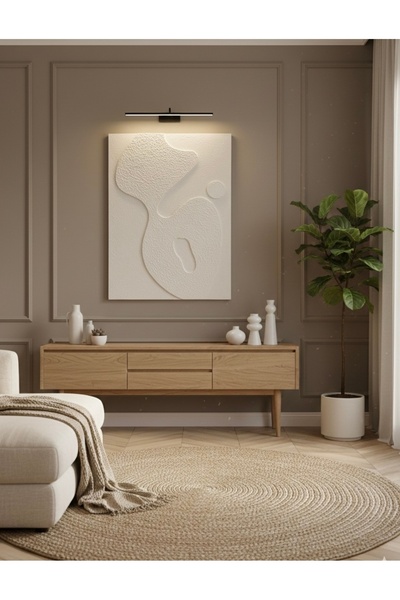 Lotus Home&More El Yapımı-3 Boyutlu-Dokulu-Alçı Tablo-Modern Duvar Dekoru (Çe...