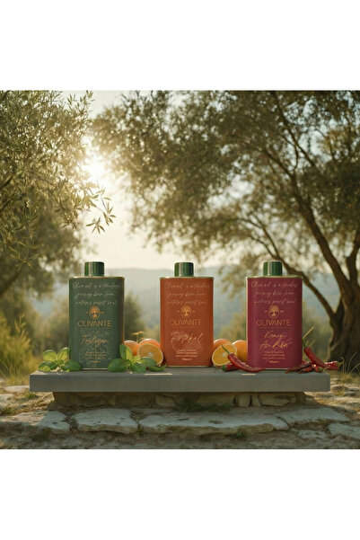 Olivante 3lü Kırmızı Acı Biber, Fesleğen ve Portakal Çeşnili 175 ml Natürel S...