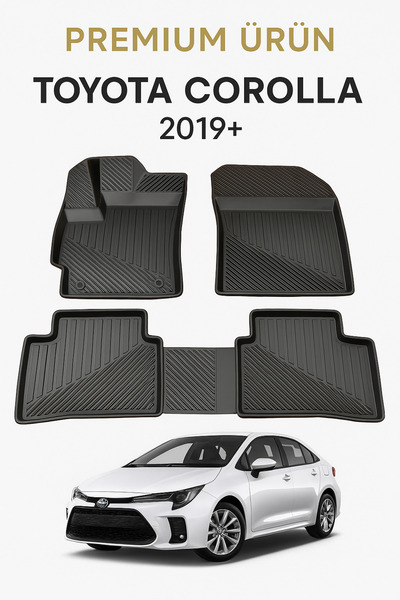 Black Gold Toyota Corolla 2019+ 3D Havuzlu Oto Paspas TPE Tam Uyumlu
