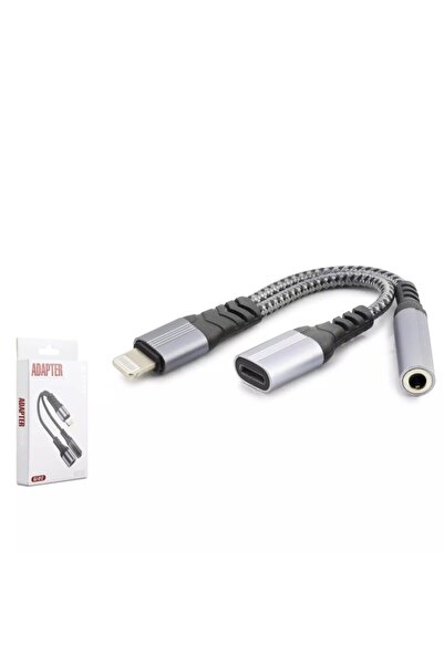 HADRON GJ-012 Lightning to Type-C + 3.5mm Dişi Ses ve Şarj Ayırıcı Adaptör Ka...