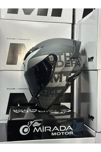 MT HELMETS THUNDER 4 SV WAVES B2 MAT GRİ (ŞEFFAF VİZÖR İLE GÖNDERİLECEKTİR)