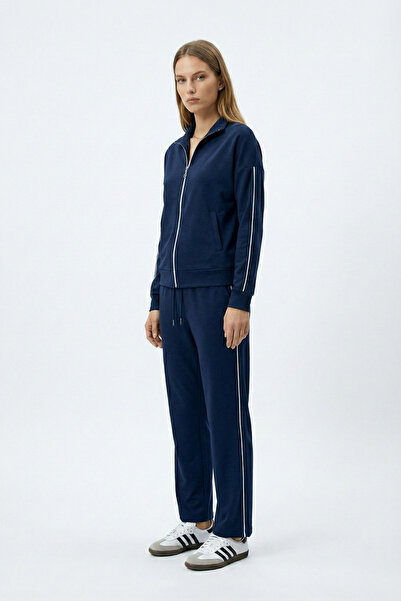 AWOONN Γυναικείο σετ φόρμας με ριγέ φερμουάρ