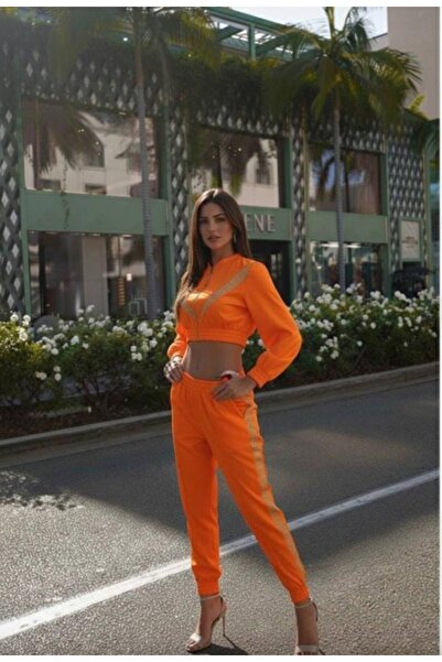 civetta Women's Long Sleeve Front Stripe Detailed Short Jacket and Trousers T...