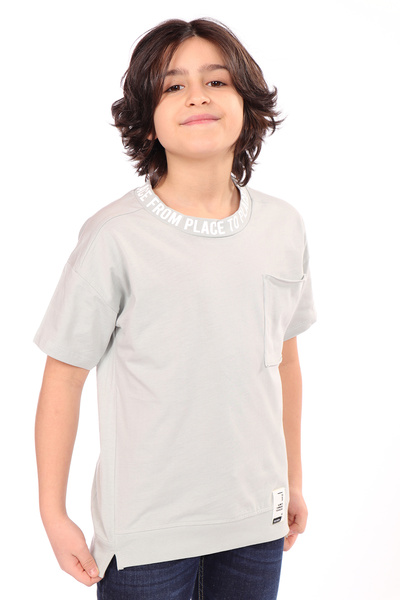 Toontoy Tricou cu mânecă scurtă și decolteu tip crewneck, cu imprimeu și șliț...