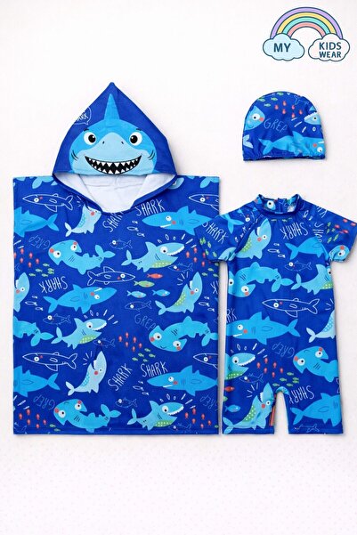 My Kids Wear Boy's Sea Combo Set of 3 – Swimsuit, Towel and Cap 12582