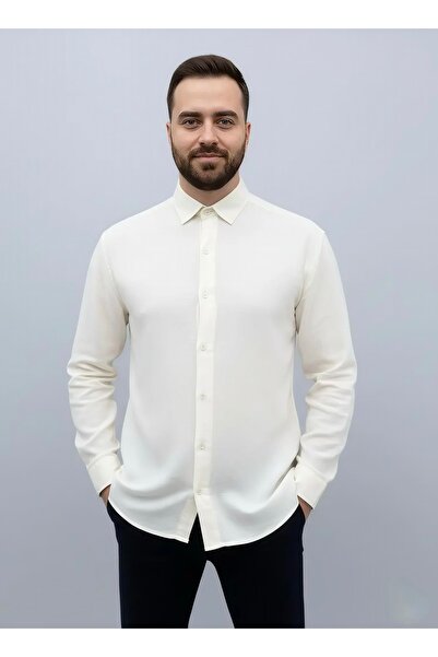 NERA GİYİM Long Sleeve Muslin Cotton Comfortable Breathable Fabric Men's Shirt