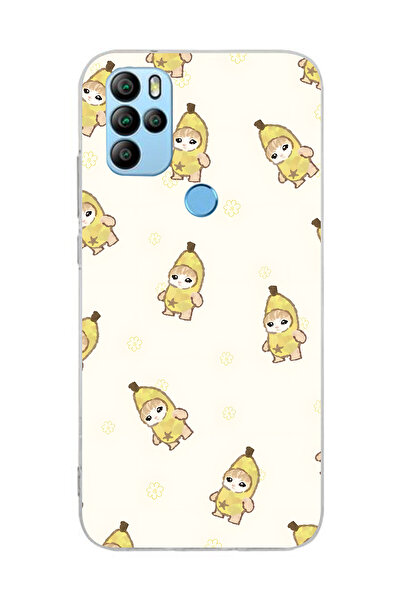 FLAMENKO حافظة هاتف شفافة بنمط قطة وزي موز متوافق مع جهاز General Mobile GM 2...