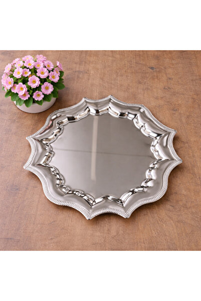 Zucci Metal Star Silver Serving Tray 25X25 cm |   Modern and Decorative Prese...