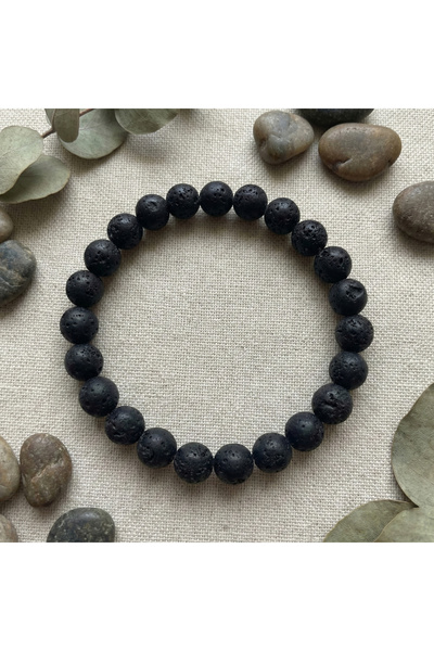 SWEATEE 100% Natural Black Lava Stone Bracelet | |   Natural Stone Bracelet w...