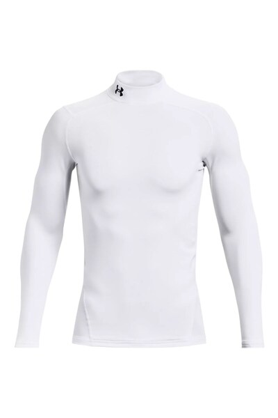 Under Armour Bluză de compresie cu mânecă lungă ColdGear pentru bărbați, albă...