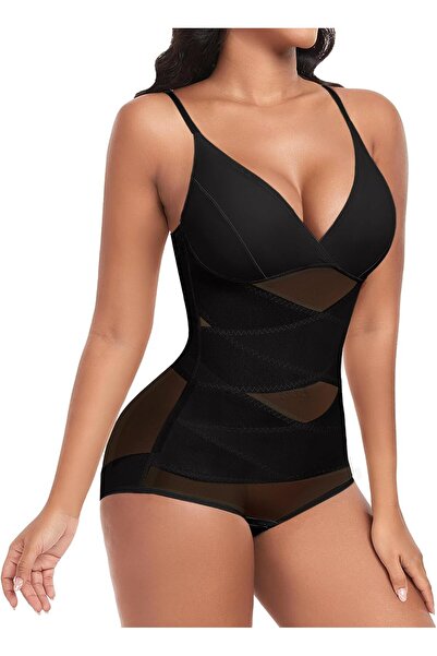 Pascara Body modelator PASUDA pentru femei, cu control al abdomenului, negru, S