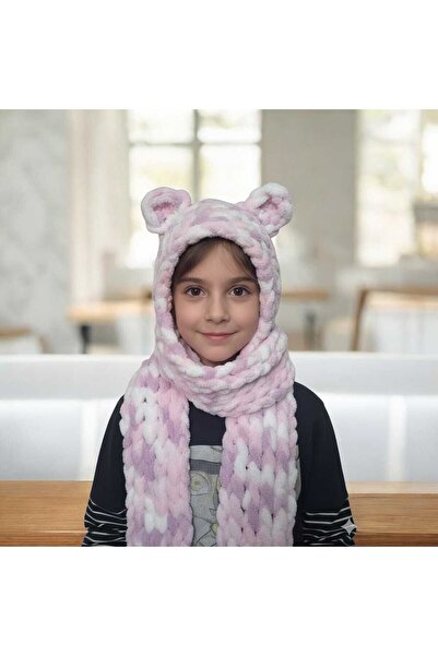 Dodemert Home Puffy Ebruli Hand Knitted Combined Scarf Beanie Balaclava (1-7 ...