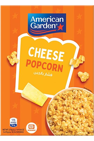 american garden Microwave Cheese Popcorn, Gluten-Free, 273g (3 Bags of 91g)