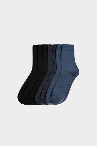 DeFacto Men's Basic Plain 7-Piece Long Socks L5952Azns