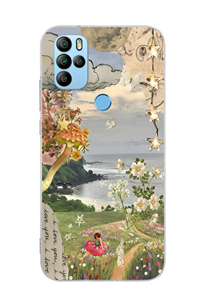 FLAMENKO حافظة هاتف شفافة بنمط حديقة الأحلام متوافقة مع جهاز General Mobile G...