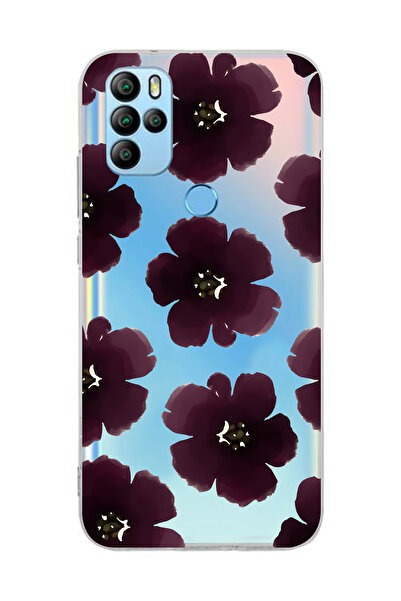 FLAMENKO حافظة هاتف شفافة بنمط زهرة أرجوانية متوافقة مع جهاز General Mobile G...