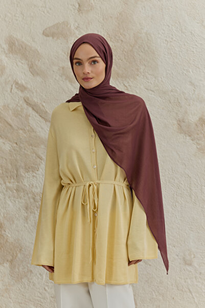 Qef Soft Line Cotton Shawl Plum