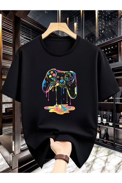 LELVANİ Unisex Colorful Gamepad Printed T-Shirt