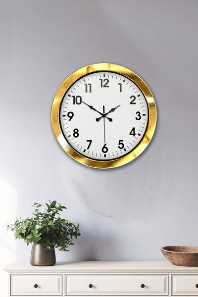 Cetiner Group 36 cm Gold Metal Standard Wall Clock