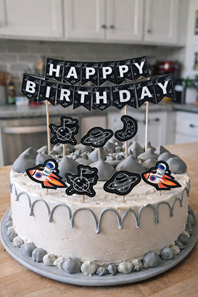 Baloncu Dede Σετ διακόσμησης τούρτας και κέικ με θέμα το διάστημα – Διακόσμησ...