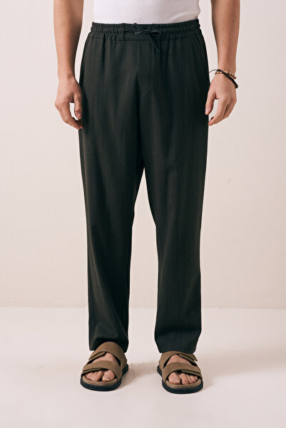 İLKCET MODA Calm Touch Khaki Elastic Waist Men's Trousers