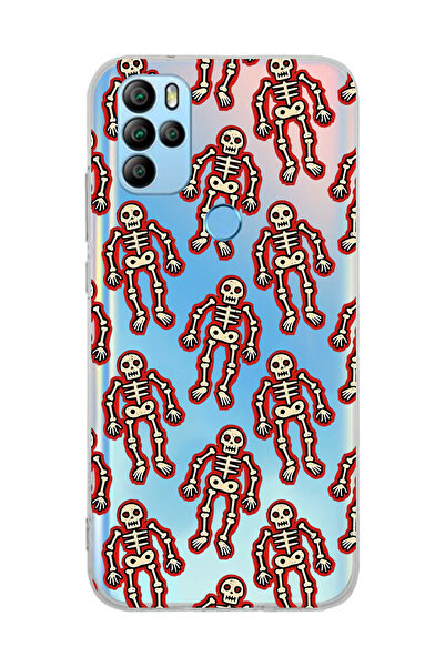 FLAMENKO حافظة هاتف شفافة بنمط هيكل عظمي متوافقة مع جهاز General Mobile GM 21...