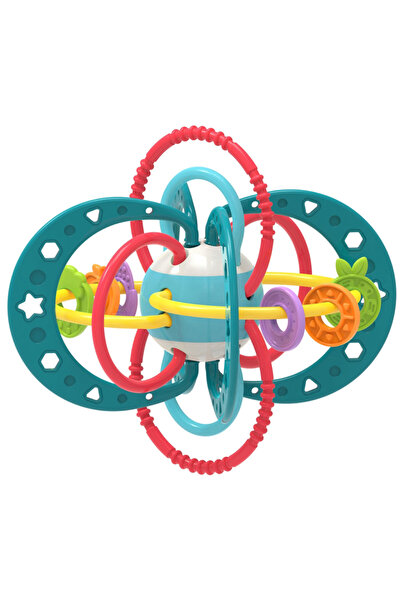 RCO Baby Toy, Ball with Rings, made of silicone for teething and motor skills...