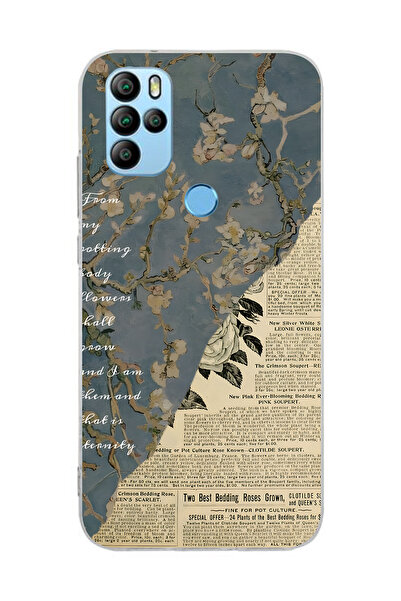 FLAMENKO حافظة هاتف شفافة من جينيرال موبايل GM 21 Pro بتصميم كولاج الصحف العتيق