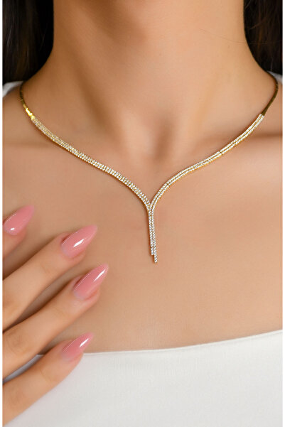 güneyler altın SU YOLU TAŞLI GERDANLIK 14 AYAR A058269