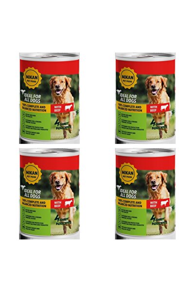 Mikan SET 4 BUCĂȚI - Hrană umedă pentru câini cu carne de vită 415g
