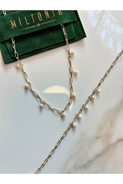 Miltonia 925s İnci Detaylı Gümüş Kolye