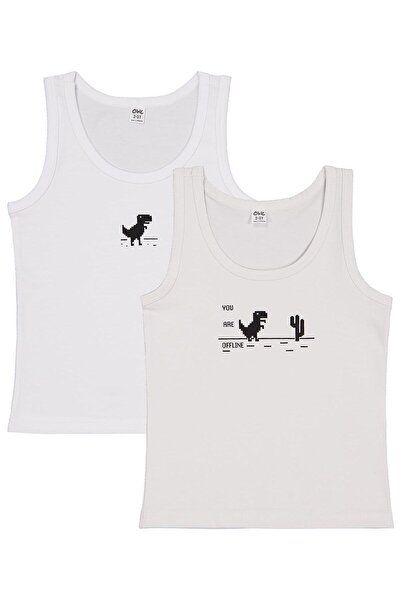 Civil Boys White-Grey 2-Piece Undershirt Set for Boys 2-10 Years - Standard 4...