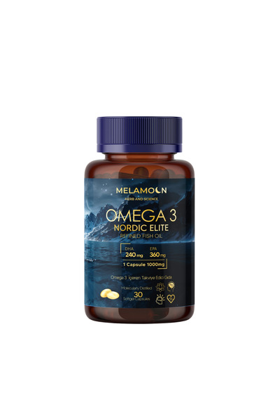 Melamoon Omega 3 Nordic Elite Fish Oil |   360 Mg Epa - 240 Mg Dha 30 Capsules