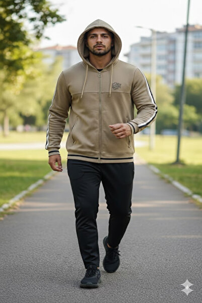 Lescon 25N-1130 Zippered Hooded Men's Top